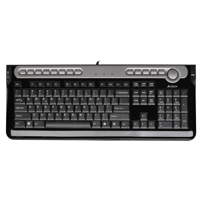 Клавiатура A4TECH KX-5MU USB Black/Silver