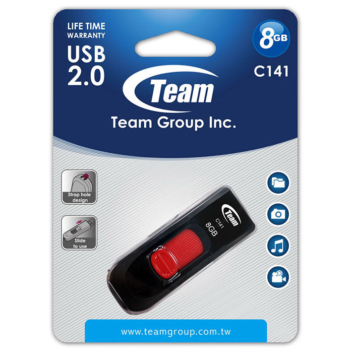 Флэшка TEAM C141 8GB USB2.0 Red (TC1418GR01)