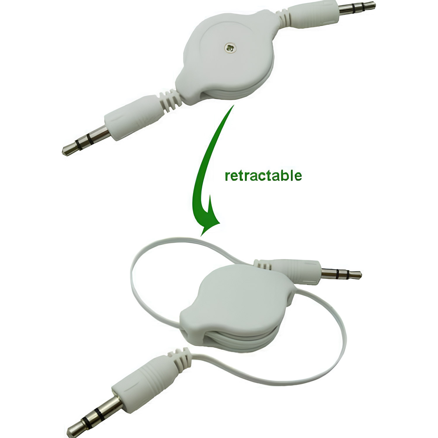 Кабель mini-jack 3.5mm 0.8м White (B00653)