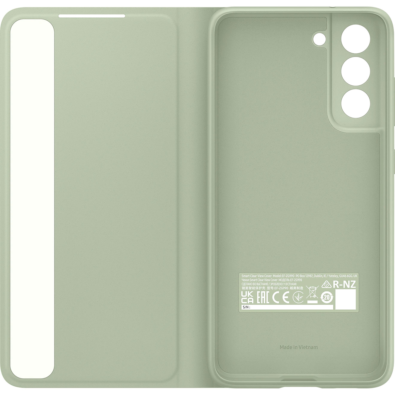Чохол SAMSUNG Smart Clear View Cover для Galaxy S21 FE Olive Green (EF-ZG990CMEGRU)