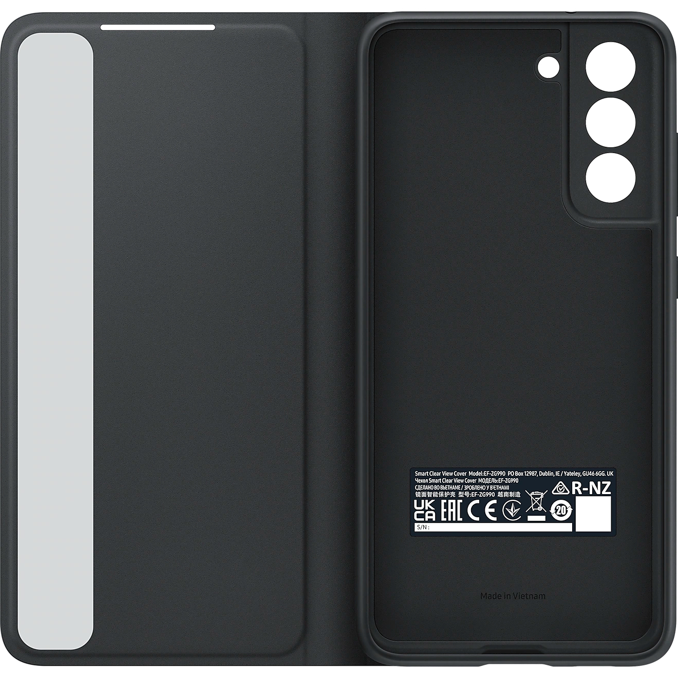 Чохол SAMSUNG Smart Clear View Cover для Galaxy S21 FE Dark Gray (EF-ZG990CBEGRU)