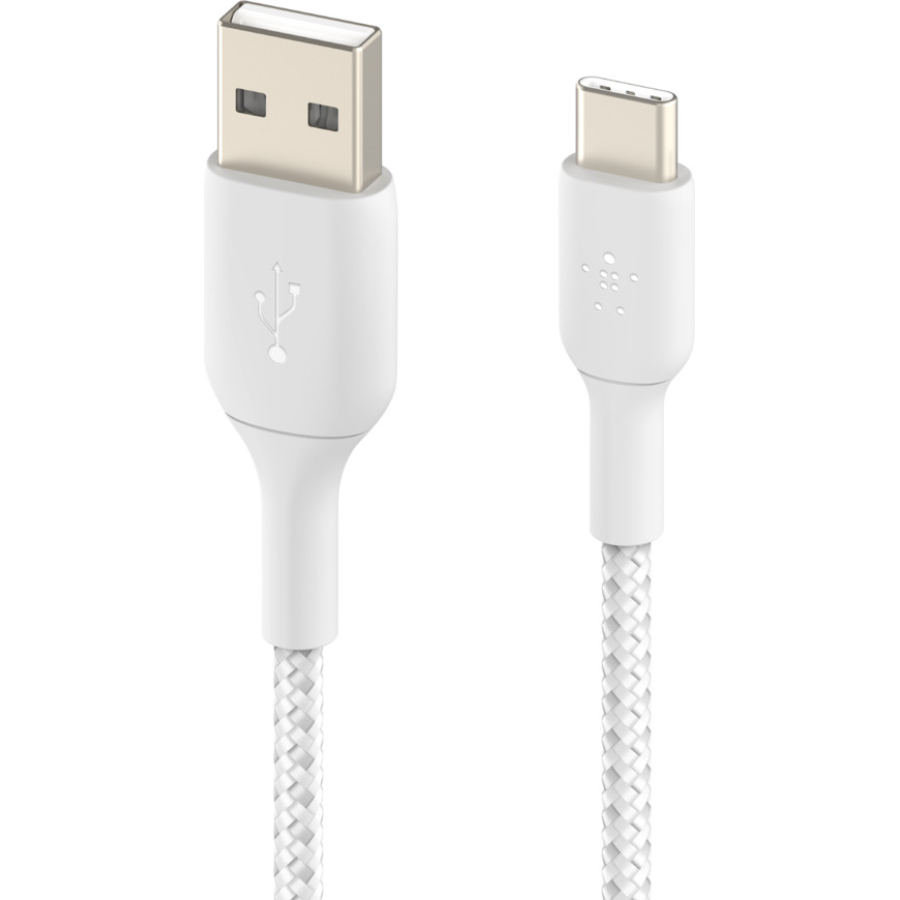 Кабель BELKIN Boost Up Charge Braided USB-A to USB-C 1м White (CAB002BT1MWH)