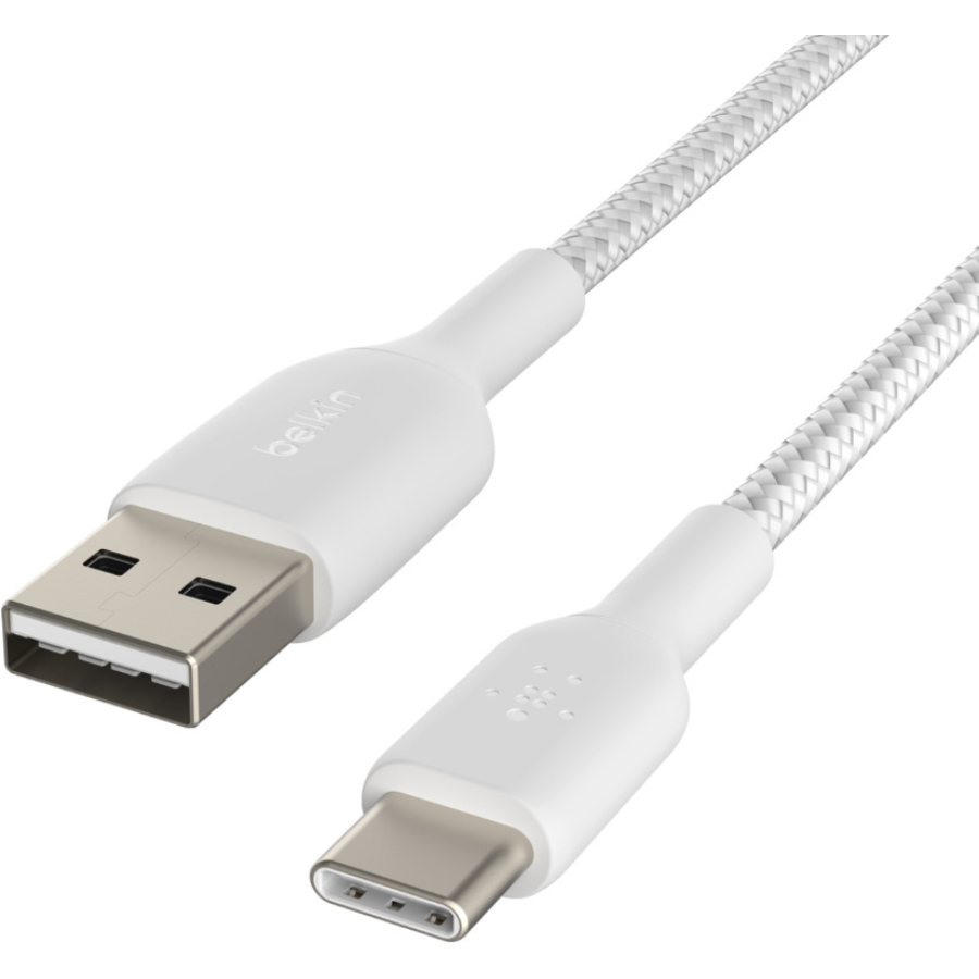Кабель BELKIN Boost Up Charge Braided USB-A to USB-C 1м White (CAB002BT1MWH)