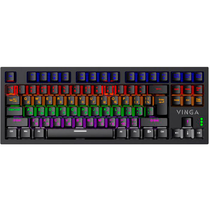 Клавіатура VINGA KBGM-110 87 key LED Blue Switch Black