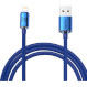 Кабель BASEUS Crystal Shine Series Fast Charging Data Cable USB to iP 2.4A 2м Blue (CAJY000103)