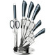 Набор кухонных ножей на подставке BERLINGER HAUS Metallic Line Aquamarine Edition 8пр (BH-2415)