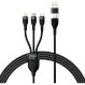 Кабель BASEUS Flash Series II 3-in-1 Fast Charging Data Cable U+C to M+L+C 100W 1.2м Black (CASS030101)