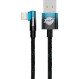 Кабель BASEUS MVP 2 Elbow-shaped Fast Charging Data Cable USB to iP 2.4A 1м Black/Blue (CAVP000021)