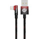 Кабель BASEUS MVP 2 Elbow-shaped Fast Charging Data Cable USB to iP 2.4A 1м Black/Red (CAVP000020)