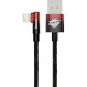 Кабель BASEUS MVP 2 Elbow-shaped Fast Charging Data Cable USB to iP 2.4A 2м Black/Red (CAVP000120)