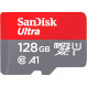 Карта памяти SANDISK microSDXC Ultra 128GB UHS-I A1 Class 10 + SD-adapter (SDSQUAB-128G-GN6MN)