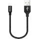 Кабель COLORWAY Nylon Braided USB to Apple Lightning 2.4A 0.25м Black (CW-CBUL048-BK)