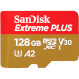 Карта пам\'яті SANDISK microSDXC Extreme Plus 128GB UHS-I U3 V30 A2 Class 10 + SD-adapter (SDSQXBD-128G-GN6MA)