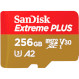 Карта пам\'яті SANDISK microSDXC Extreme Plus 256GB UHS-I U3 V30 A2 Class 10 + SD-adapter (SDSQXBD-256G-GN6MA)