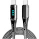 Кабель ESSAGER LED Digital Display Fast Charging Data Cable PD100W Type-C to Type-C 1м Black (ES-XCTT1-YD01)