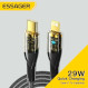 Кабель ESSAGER Interstellar Transparent Design Charging Cable Type-C to Lightning 29W 1м Black (EXCTL-XJ01-P)