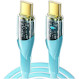 Кабель ESSAGER Interstellar Transparent Design Charging Cable Type-C to Type-C 100W 1м Blue (EXCTT1-XJ03-P)