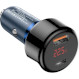 Автомобільний зарядний пристрій ESSAGER Torch Digital Display USB-A/USB-C 65W Car Charger Blue (ECCPD-HJ03)