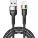 Кабель ESSAGER Colorful LED Fast Charging Cable 2.4A USB-A to Lightning 0.5м Black (EXCL-XCDB01)