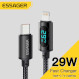 Кабель ESSAGER Enjoy LED Digital Display 29W Charging Cable Type-C to Lightning 1м Black (EXCTL-XY01-P)