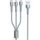Кабель REMAX Jany 3-in-1 USB to Type-C/Lightning/Micro-USB 1.2м Silver (RC-124TH)
