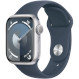 Смарт-часы APPLE Watch Series 9 GPS 41mm Silver Aluminum Case with Storm Blue Sport Band M/L (MR913QP/A)