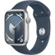 Смарт-часы APPLE Watch Series 9 GPS 45mm Silver Aluminum Case with Storm Blue Sport Band M/L (MR9E3QP/A)
