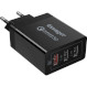 Зарядний пристрій ESSAGER Fangbo 30W 3xUSB-A, QC3.0 Charging Head Black (ECTQC3-FBB01)