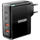 Зарядний пристрій ESSAGER Grace 100W 2xUSB-A, 2xUSB-C, PD3.0, QC3.0 GaN Travel Charger Black (ECT2CA-QYB01-Z)