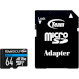 Карта памяти TEAM microSDXC Elite 64GB UHS-I U3 V30 A1 Class 10 + SD-adapter (TEAUSDX64GIV30A103)