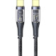 Кабель USAMS US-SJ574 Icy Type-C To Type-C PD 100W Aluminum Alloy Transparent Data Cable 1.2м Black (SJ574USB02)