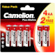 Батарейка CAMELION Plus Alkaline AA 6шт/уп (4+2LR6-BP)