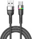 Кабель ESSAGER Colorful LED Fast Charging Cable 3A USB-A to Type-C 3м Black (EXCT-XCDC01)