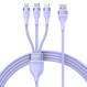 Кабель BASEUS Flash Series II 3-in-1 Fast Charging Data Cable USB to M+L+C 100W 1.2м Purple (CASS030005)