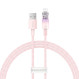 Кабель BASEUS Explorer Series Fast Charging Cable with Smart Temperature Control USB to iP 2.4A 1м Pink (CATS010004)