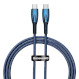 Кабель BASEUS Glimmer Series Fast Charging Data Cable Type-C to Type-C 100W 1м Blue (CADH000703)