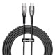 Кабель BASEUS Glimmer Series Fast Charging Data Cable Type-C to Type-C 100W 2м Black (CADH000801)