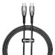 Кабель BASEUS Glimmer Series Fast Charging Data Cable Type-C to Type-C 100W 1м Black (CADH000701)