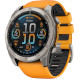 Смарт-годинник GARMIN Fenix 8 Sapphire 51mm Titanium with Spark Orange/Graphite Silicone Band (010-02905-11)