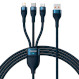 Кабель BASEUS Flash Series II 3-in-1 Fast Charging Data Cable USB to M+L+C 100W 1.5м Blue (CASS030203)