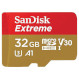 Карта памяти SANDISK microSDHC Extreme 32GB UHS-I U3 V30 A1 Class 10 + SD-adapter (SDSQXAF-032G-GN6AA)