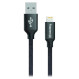 Кабель COLORWAY Nylon Braided USB to Apple Lightning 2.1A 1м Black (CW-CBUL004-BK)