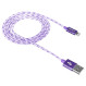 Кабель CANYON CFI-3 Sync & Charge Braided USB-A to Lightning 1м Purple (CNE-CFI3P)