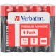 Батарейка VERBATIM Premium Alkaline AA 4шт/уп (49501)