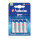 Батарейка VERBATIM Premium Alkaline AA 4шт/уп (49921)