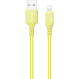 Кабель COLORWAY Soft Silicone USB to Lightning 2.4A 1м Yellow (CW-CBUL043-Y)