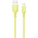 Кабель COLORWAY Soft Silicone USB to Micro-B 2.4A 1м Yellow (CW-CBUM043-Y)