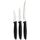 Набір кухонних ножів TRAMONTINA Plenus Black 3пр (23498/012)