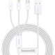 Кабель BASEUS Superior Series Fast Charging Data Cable USB to M+L+C 3.5A 1.5м White (CAMLTYS-02)