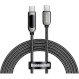Кабель BASEUS Display Fast Charging Data Cable Type-C to Type-C 100W 1м Black (CATSK-B01)